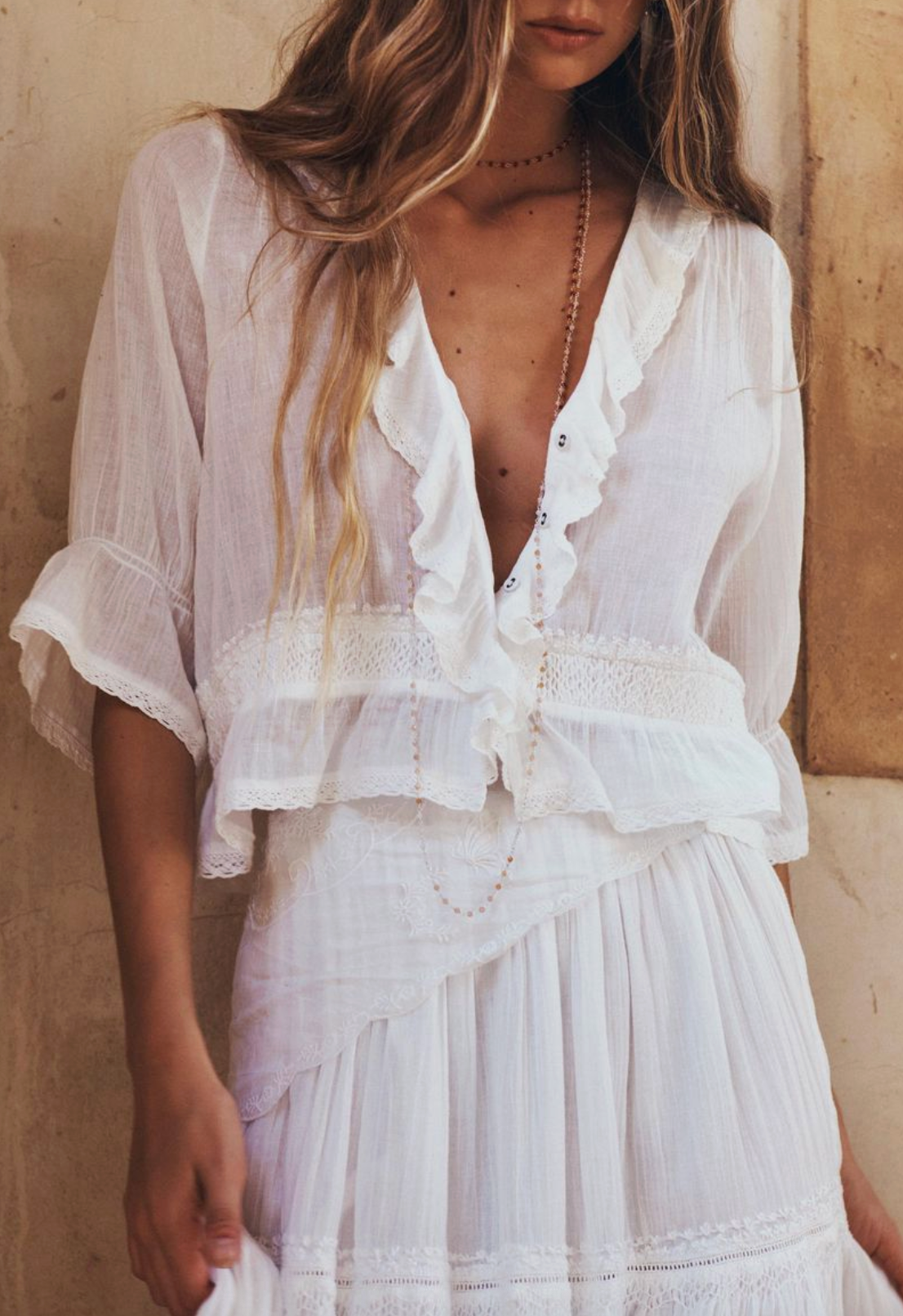 Spell Prairie Blouse - Whisper White