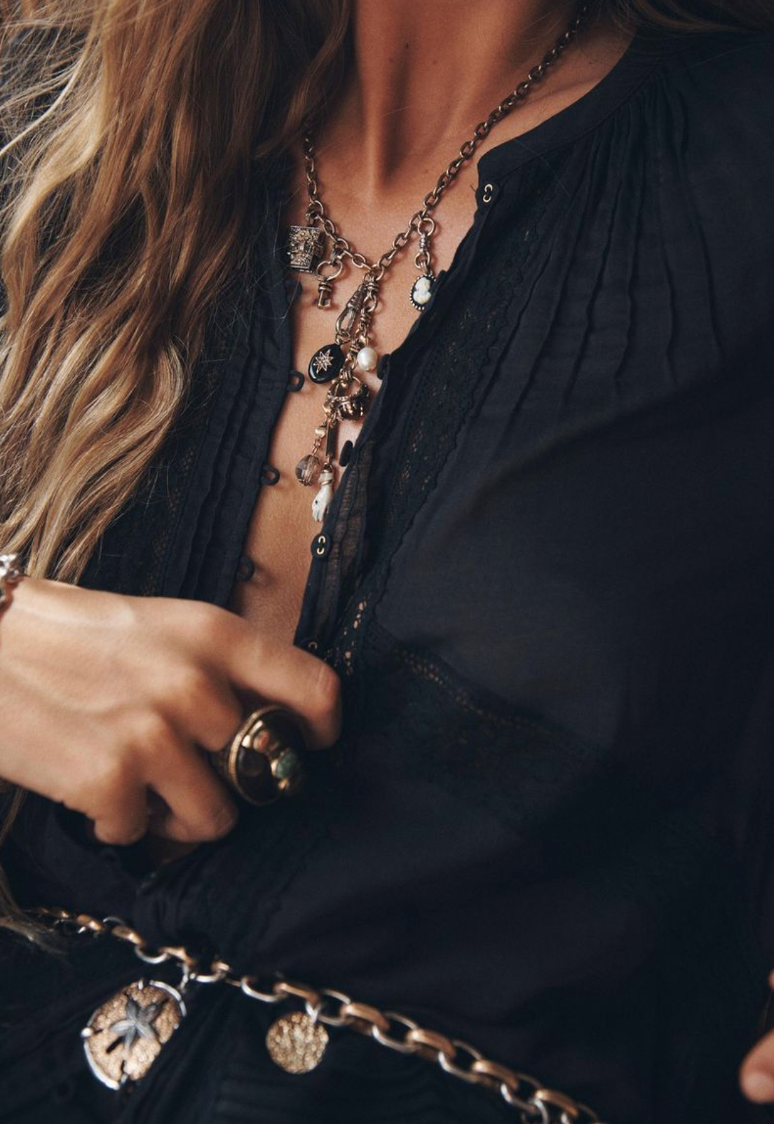 Spell Hera Lace Blouse - Vintage Black