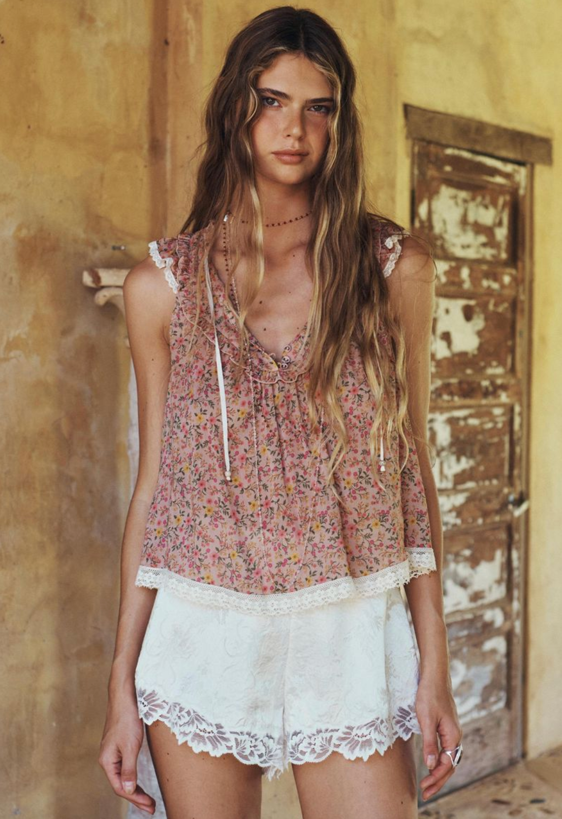 Spell Mimi-Rose Boho Top - Pink Posey