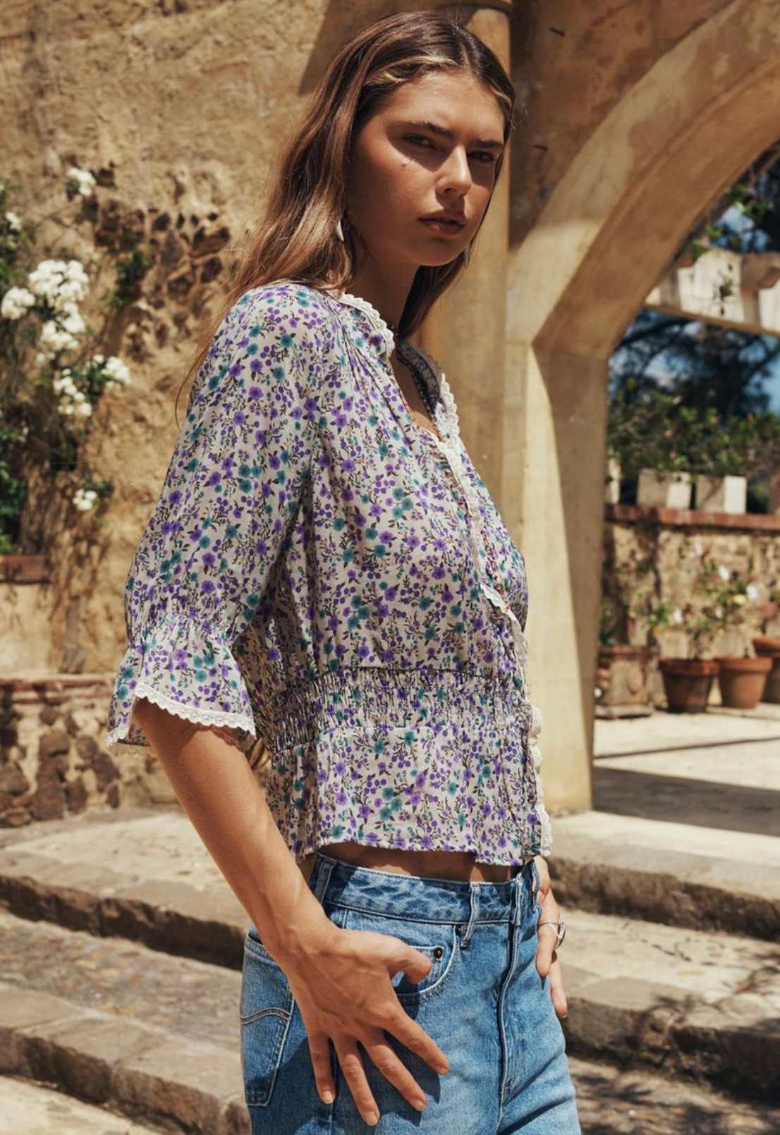 Spell Mimi-Rose Blouse - Violet Fields