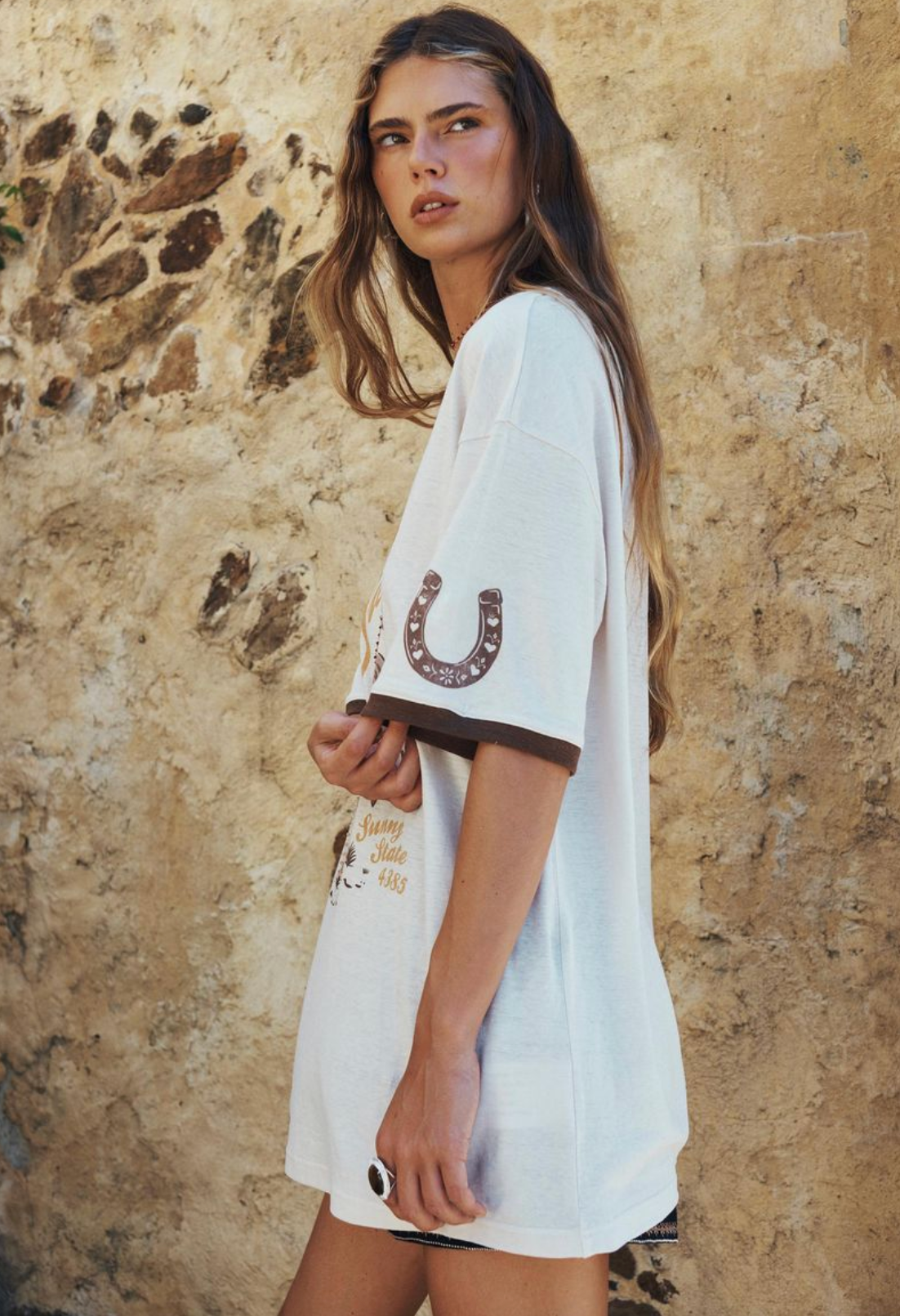 Spell Texas Sweetheart Oversized Tee - Vintage Cream