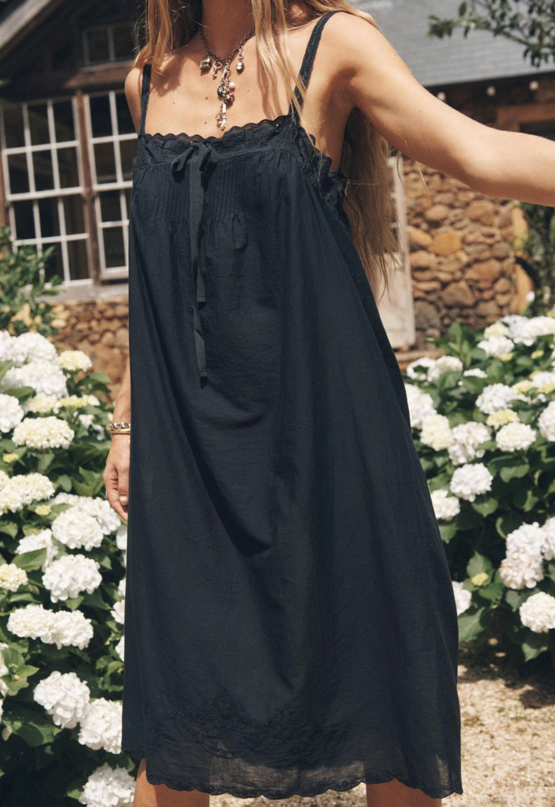 Spell Vintage Petticoat Midi Dress - Onyx