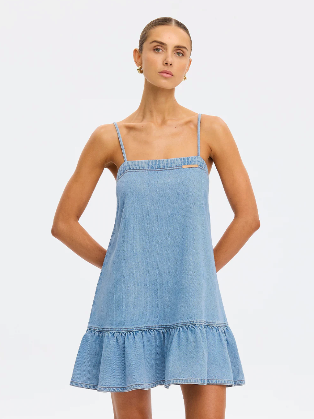 Kivari Emily Denim Strappy Mini Dress