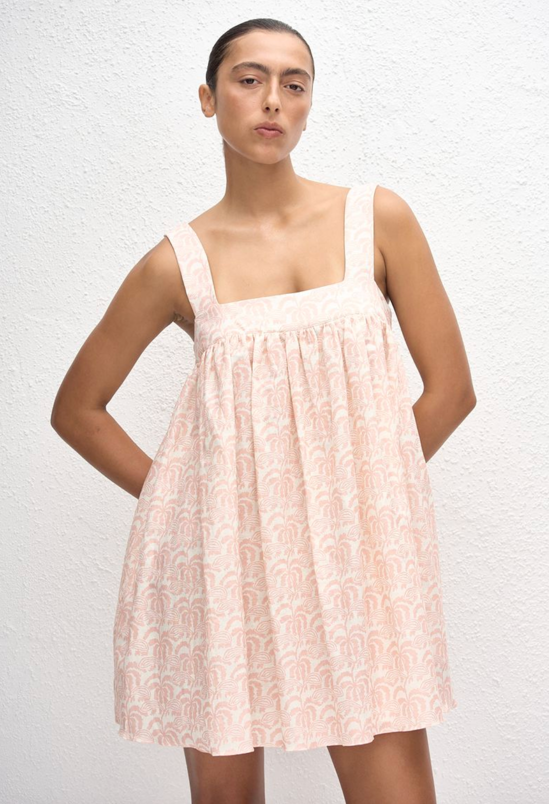 Matteau Babydoll Linen Mini Dress - Oasis - Nik and She Matteau Babydoll Linen Mini Dress - Oasis - Nik and She