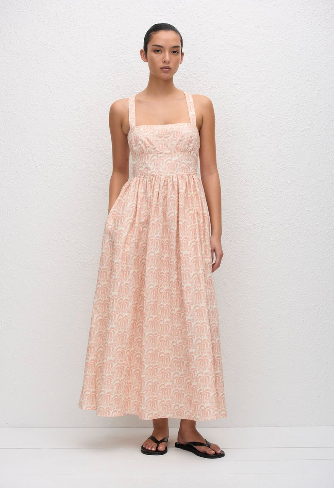 Matteau Crossback Linen Dress - Oasis