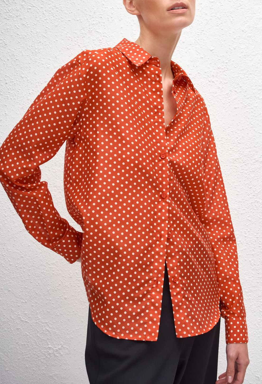 Matteau Classic Shirt - Polka Dot - Tomato
