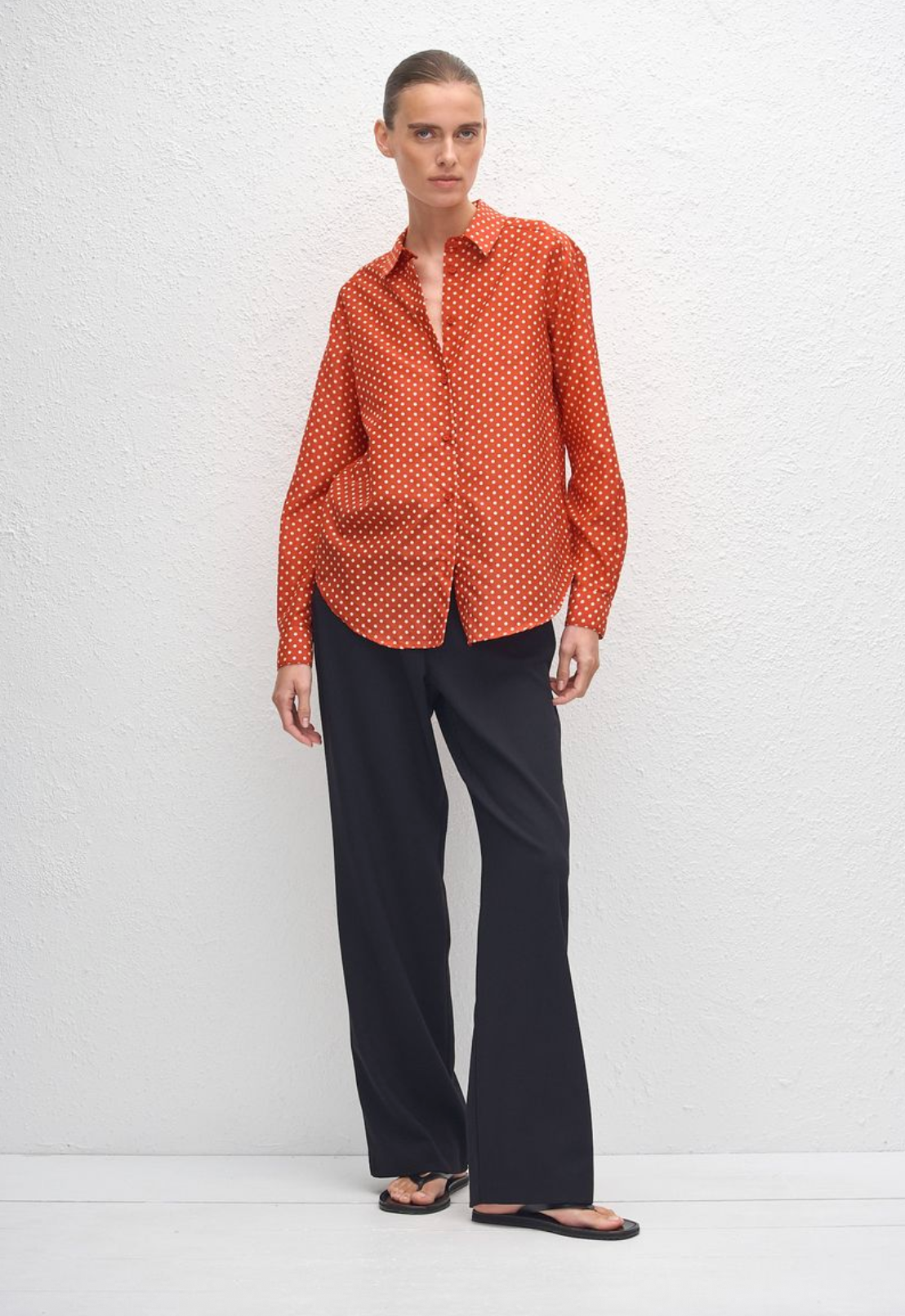 Matteau Classic Shirt - Polka Dot - Tomato