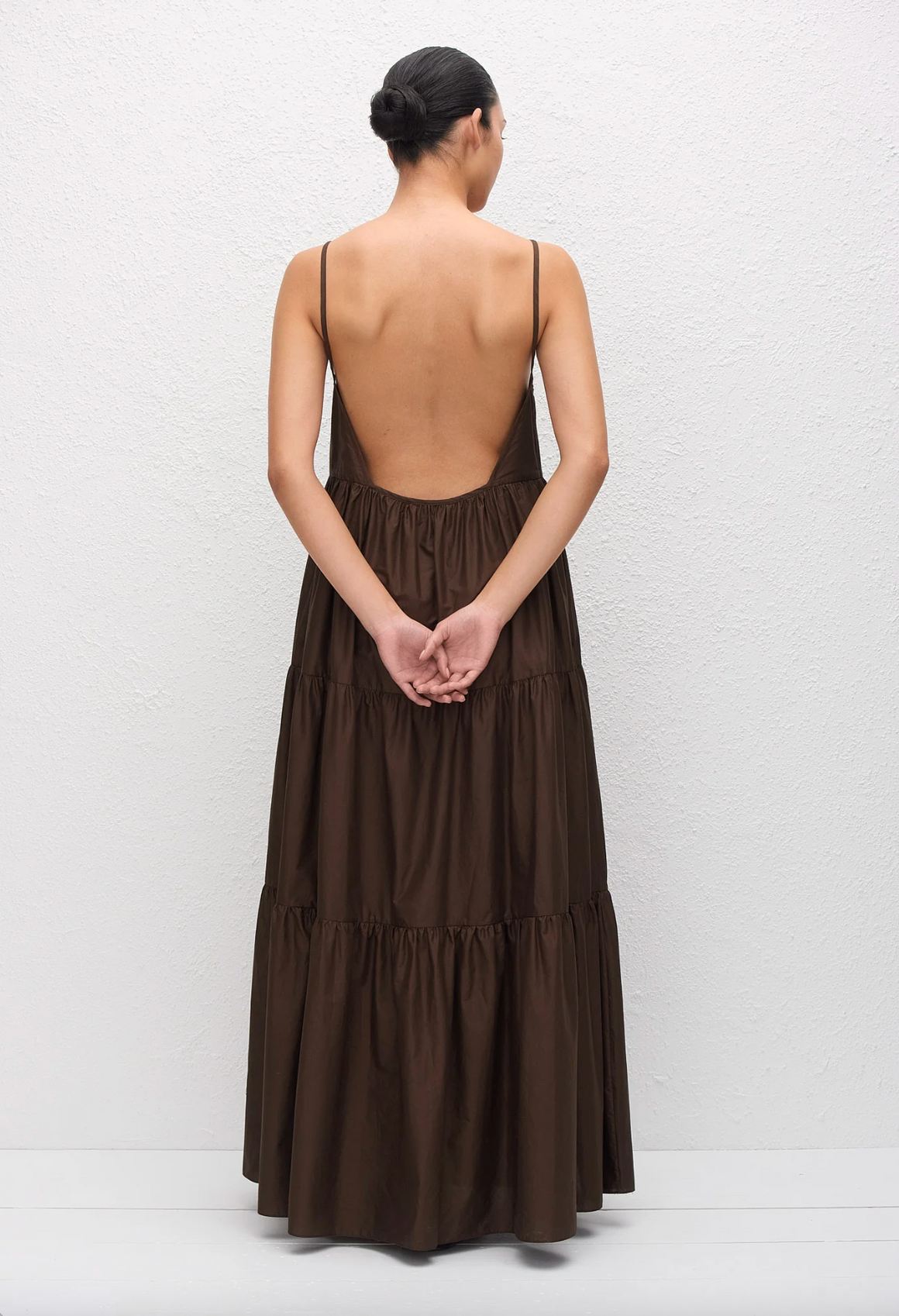 Matteau Tiered Low Back Dress - Chocolate
