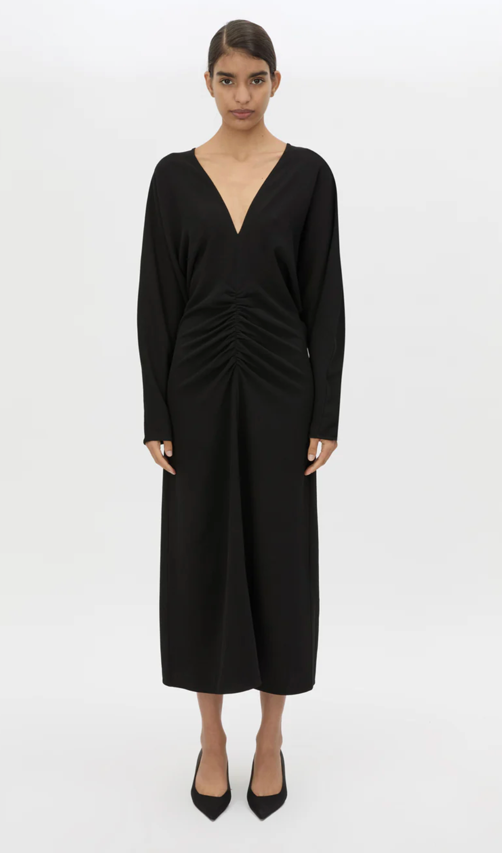 Camilla and Marc Dune Draped Waist Midi Dress - Black - Nik and She Camilla and Marc Dune Draped Waist Midi Dress - Black - Nik and She