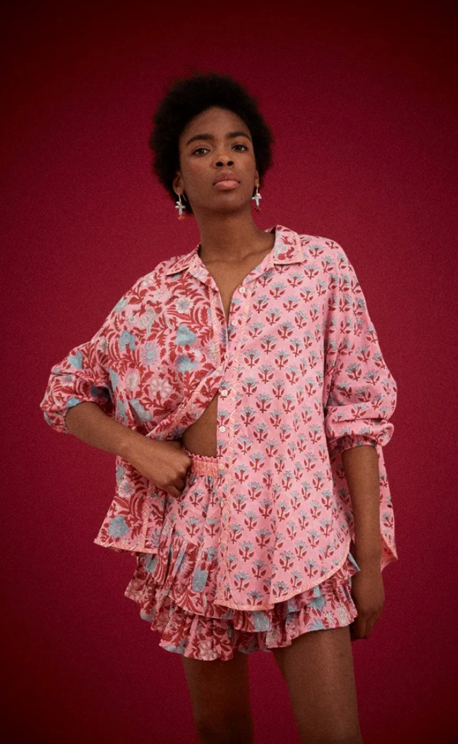 Kinga Csilla Kamala Block Print Chalm Shirt
