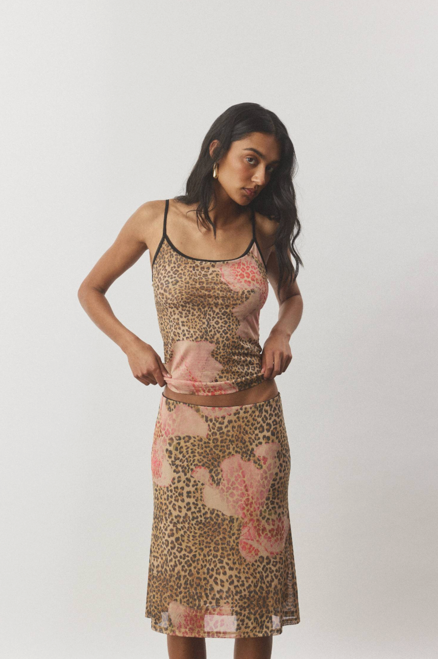 With Harper Lu Camisole - Mesh Leopard