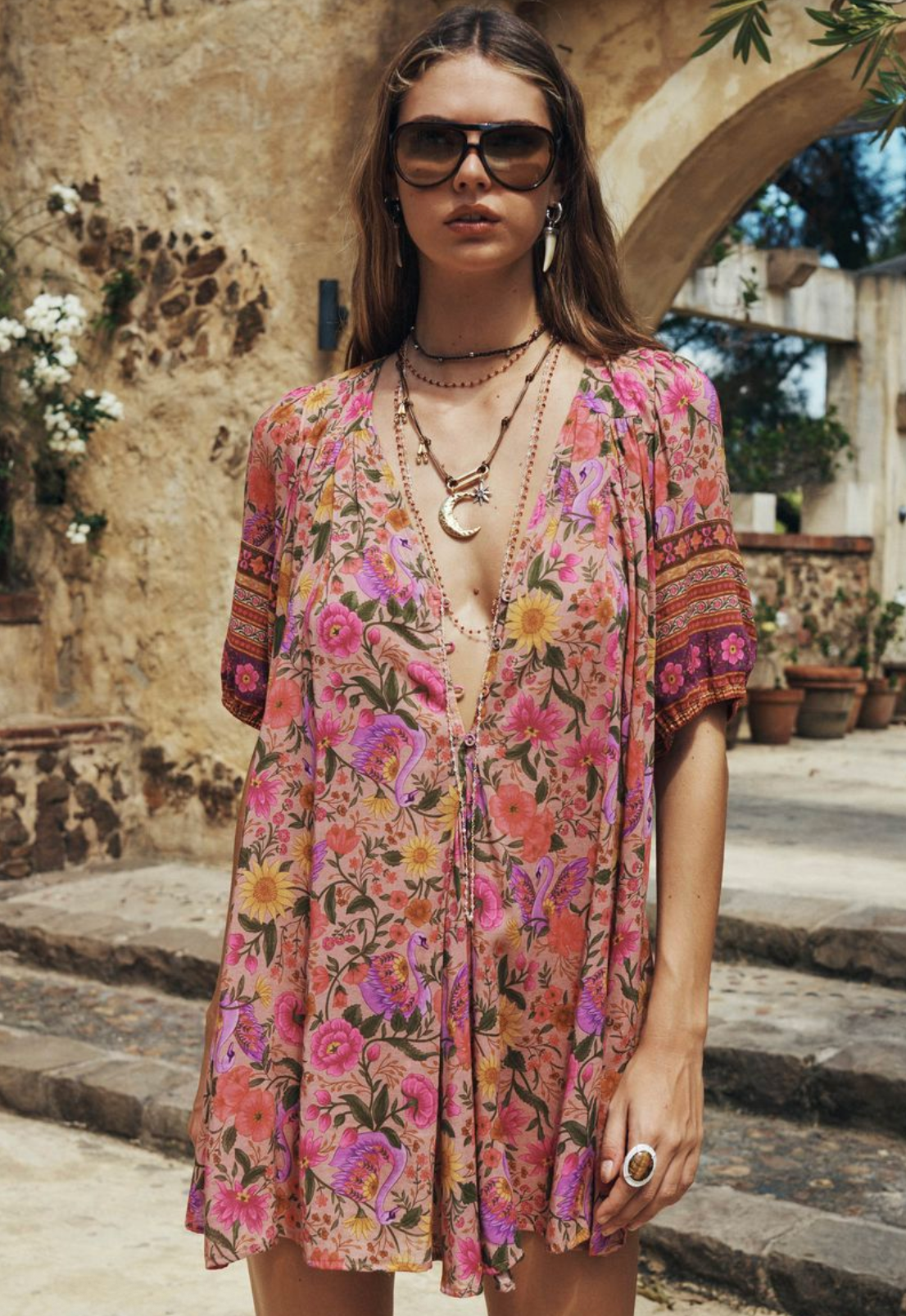 spell peaches mini dress Spell Poison Peach Mini Dress - Rose