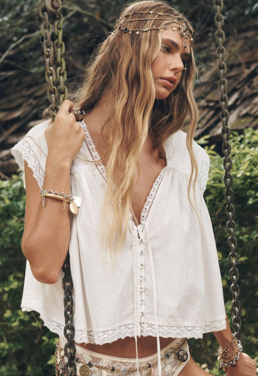 Spell Young At Heart Crop Blouse - Antique White