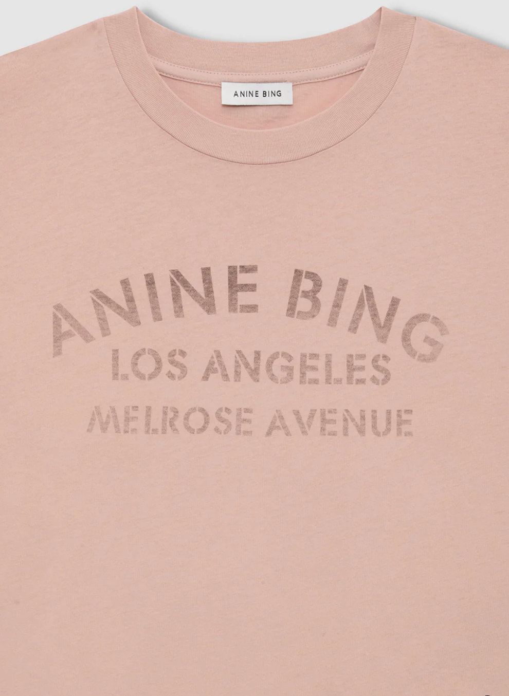 Anine Bing Ivan Long Sleeve Melrose Stencil - Washed Blush