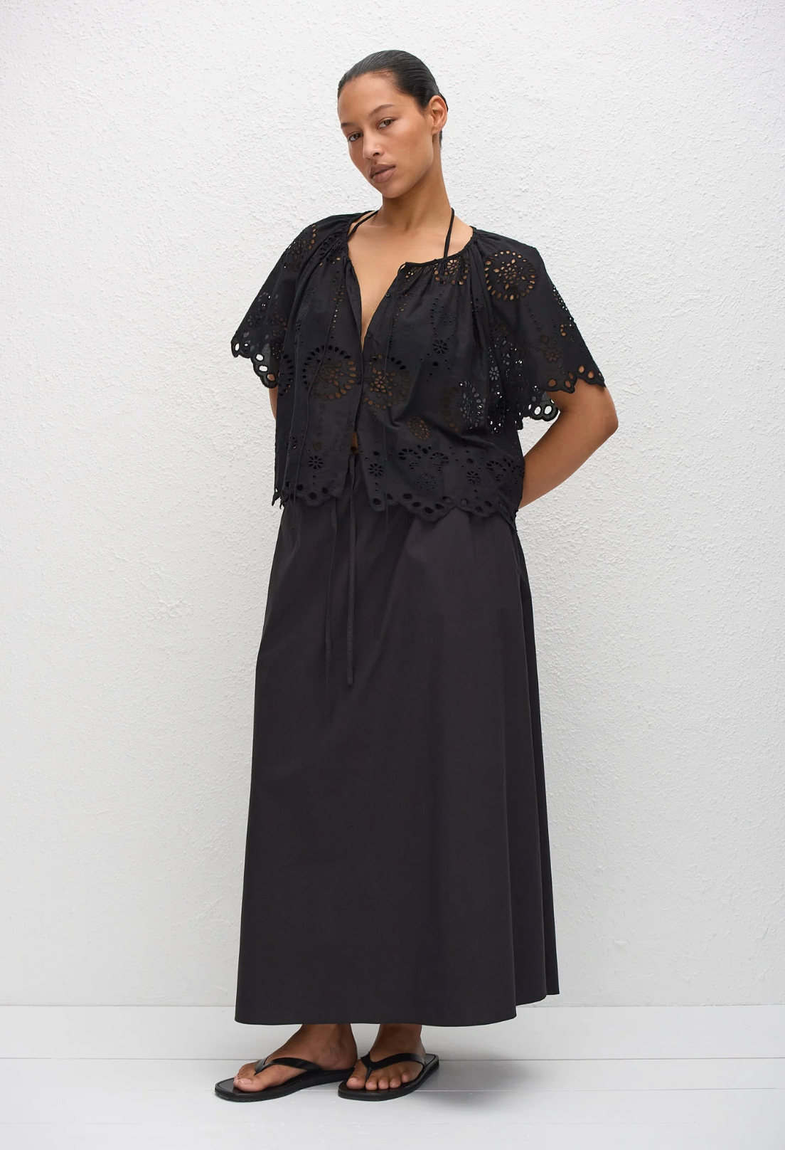 Matteau Broderie Blouse - Black