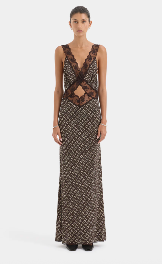 SIR. Astrid Cut Out Gown - Tisso Plum