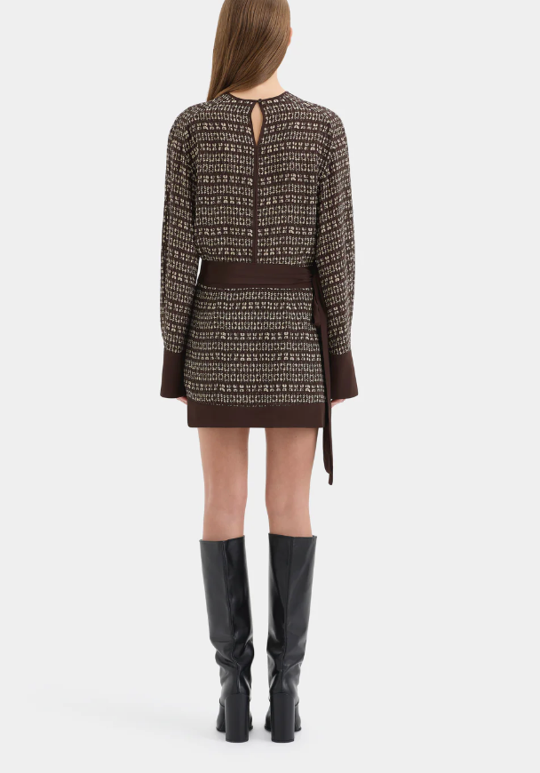 SIR. Astrid Long Sleeve Mini Dress - Tisso Plum