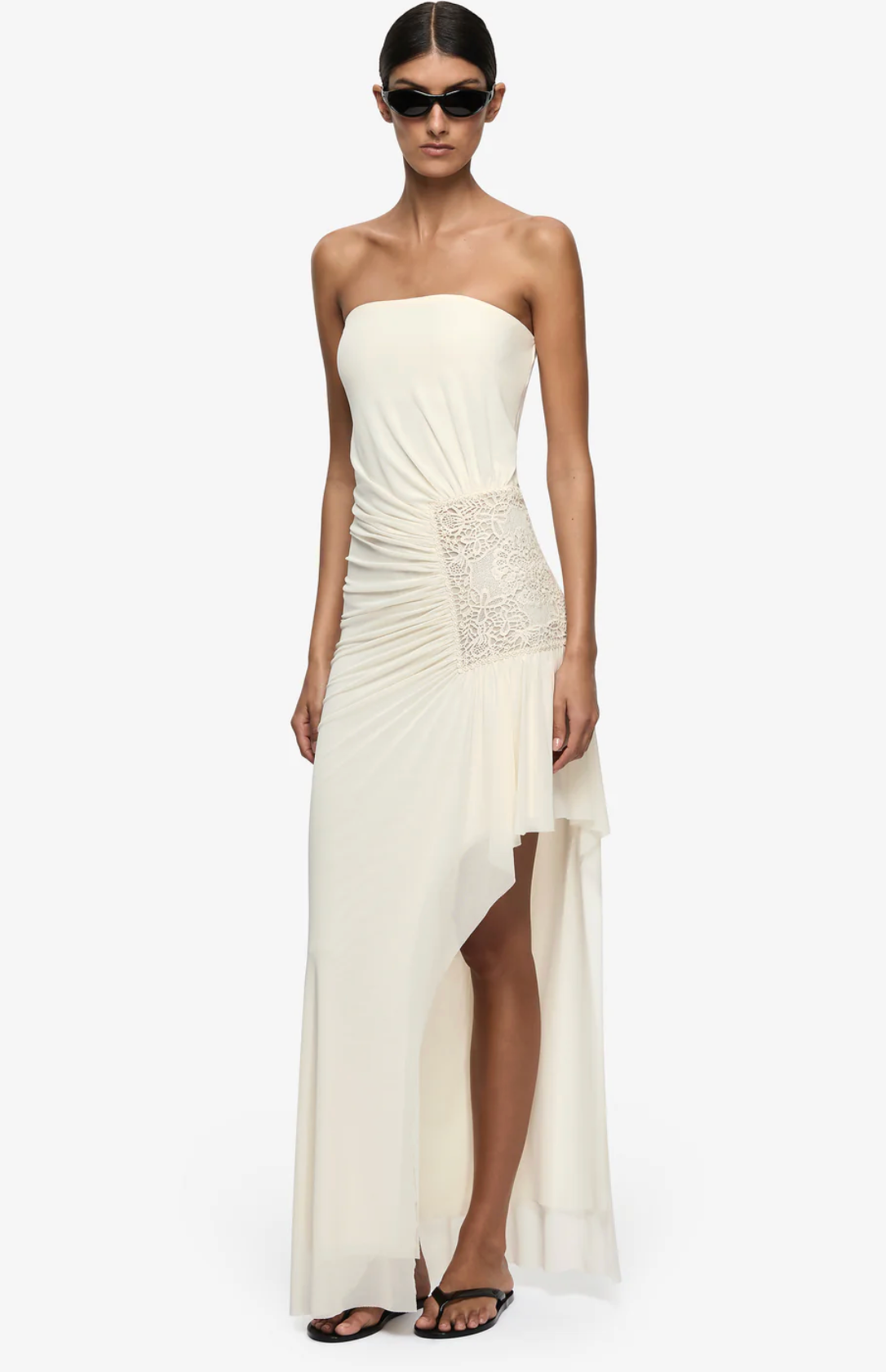 Bec and Bridge Winslow Strapless Asym Dress - Butter cream