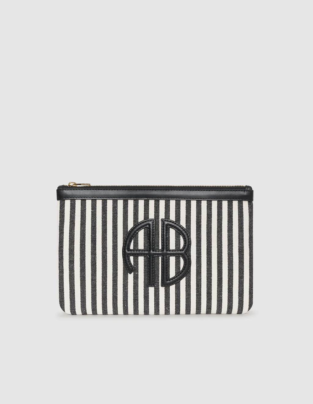 Anine Bing Lili Pouch - White and Black Stripe