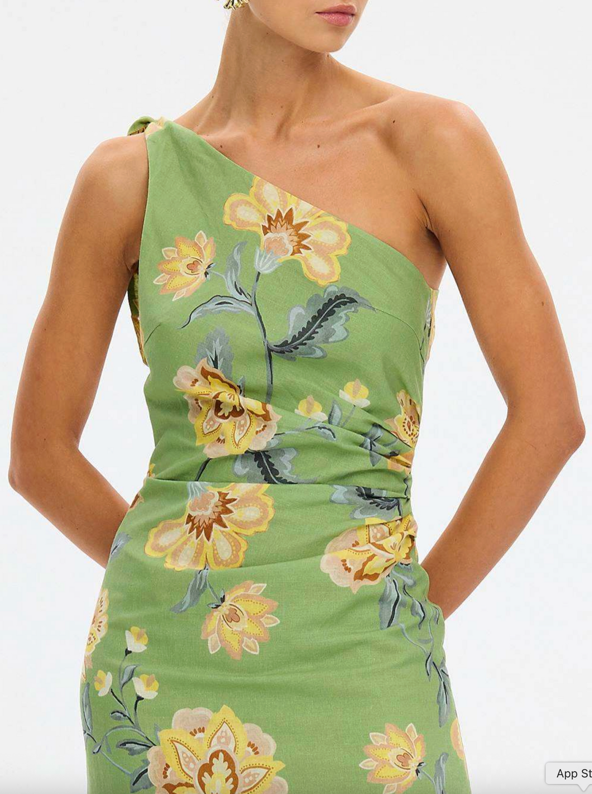 Kivari Eve One Shoulder Midi Dress - Green