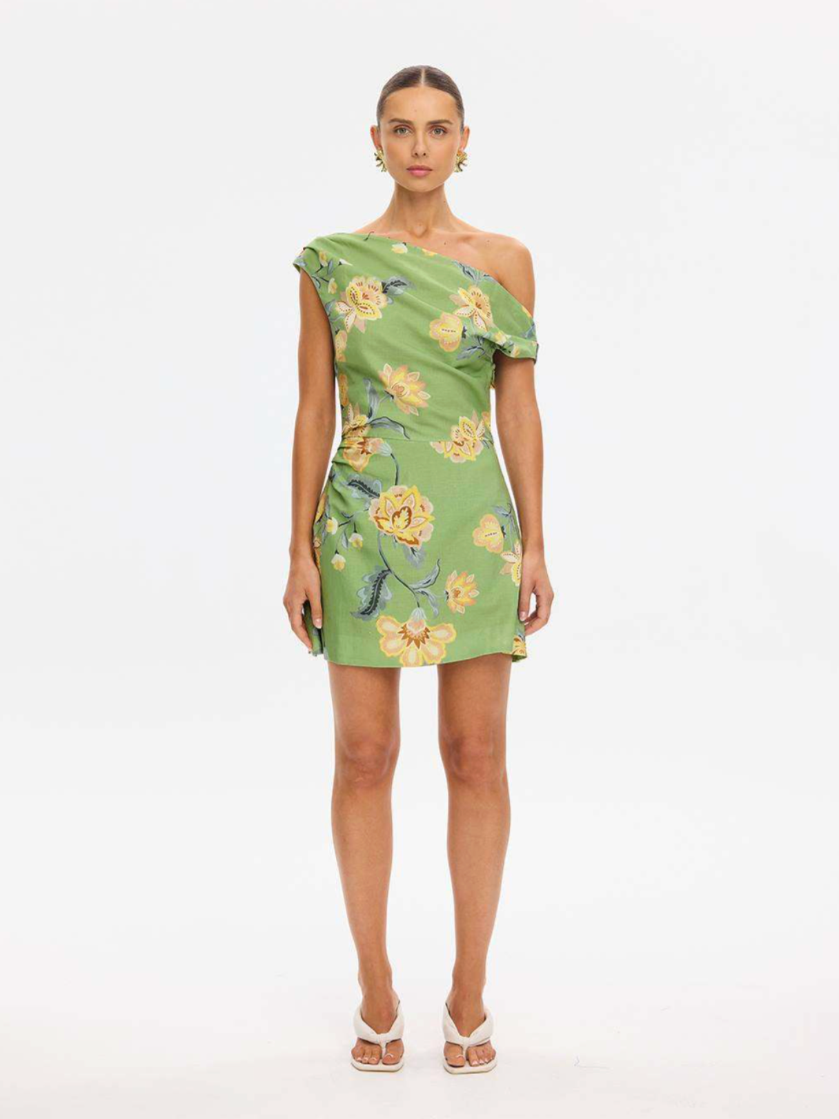 Kivari Eve Off Shoulder Mini Dress - Green