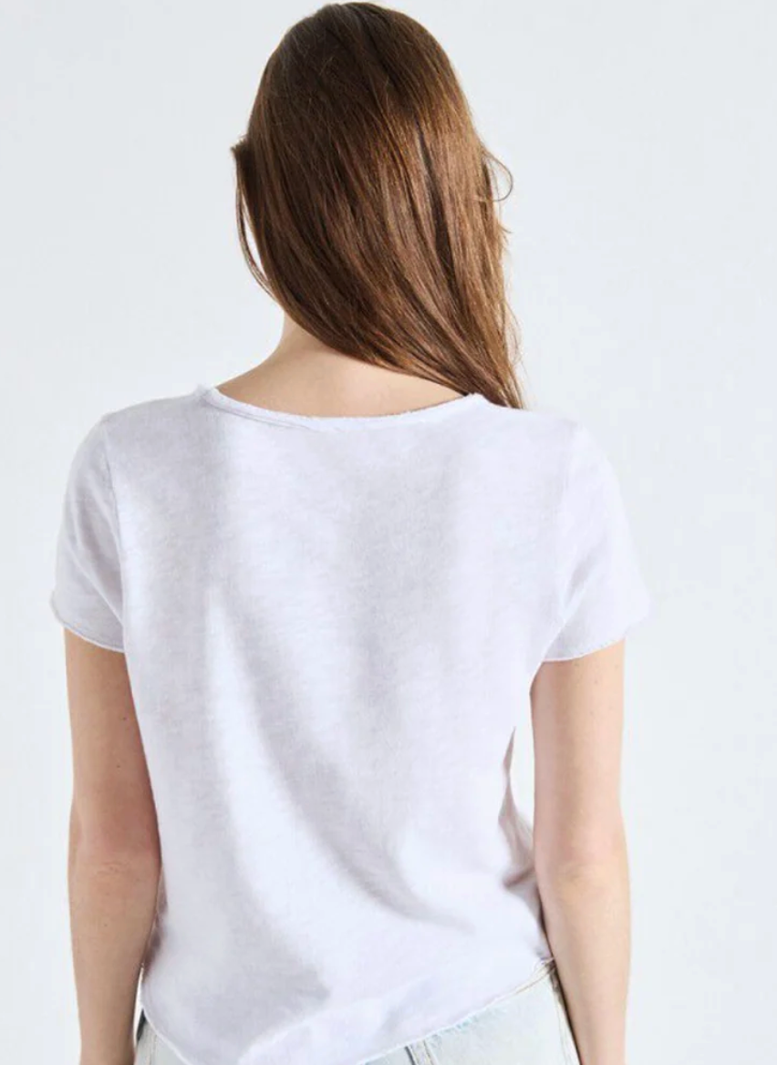 american vintage V Neck son02ag - white