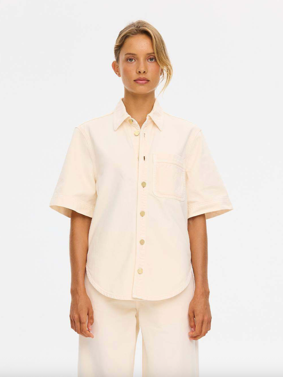 Kivari Ariana Denim Shirt - Rosewater