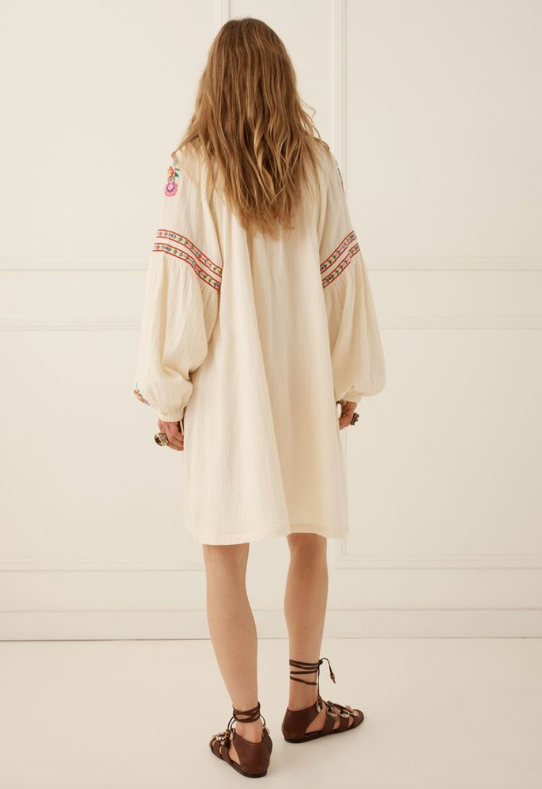 Spell Feliz Tunic Dress - Vintage Cream