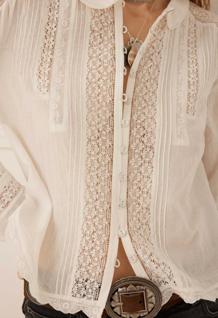 Spell Prairie Long Sleeve Blouse - White