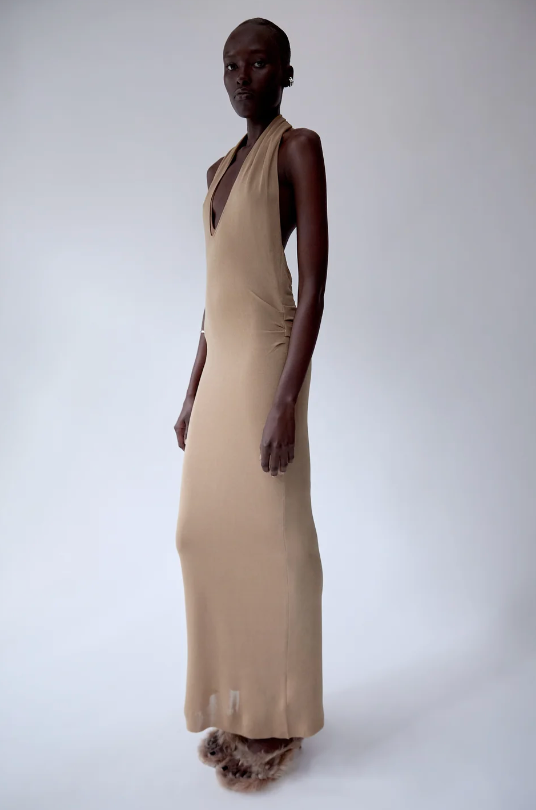 SIR. Viora Midi Dress - Gold Metalic