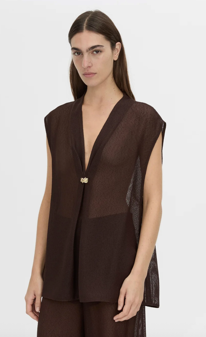 Camilla and Marc Tessara Top - Chocolate