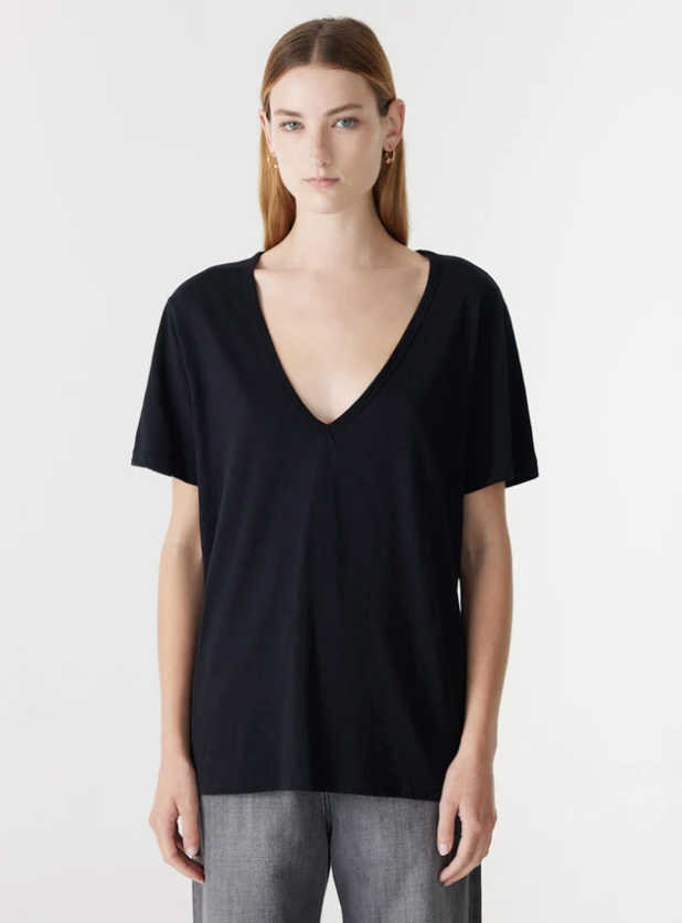 Bassike V-Neck T-Shirt - Black