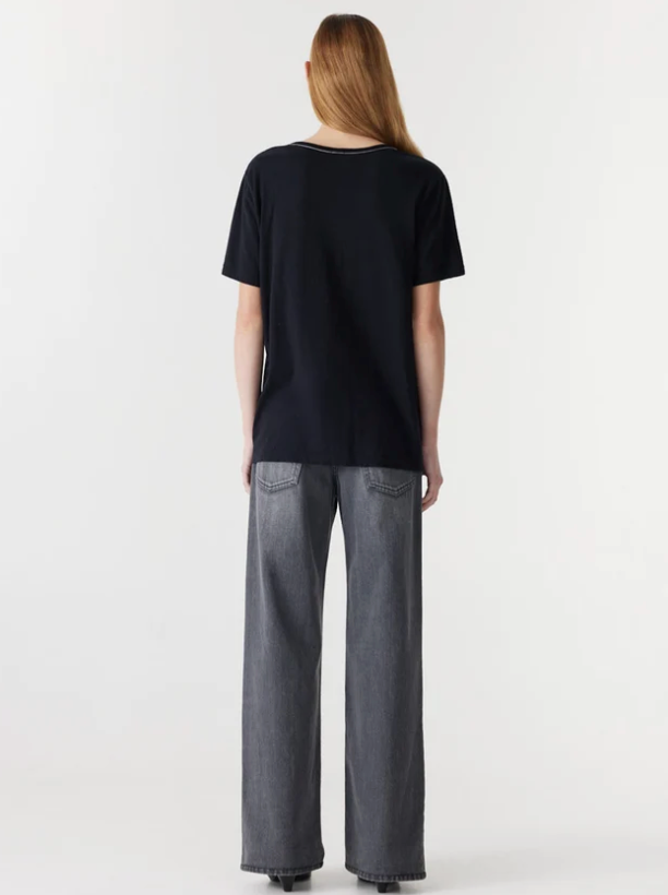 Bassike V-Neck T-Shirt - Black