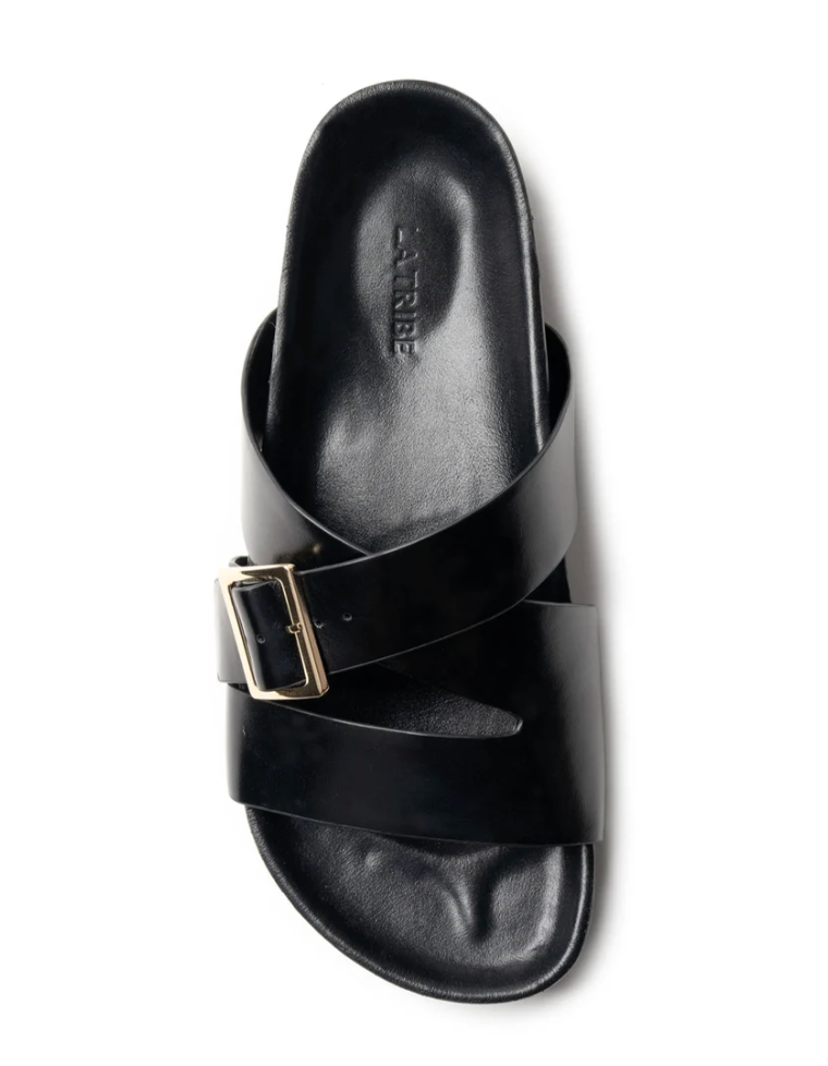 La Tribe Buckle Strap Platform Black