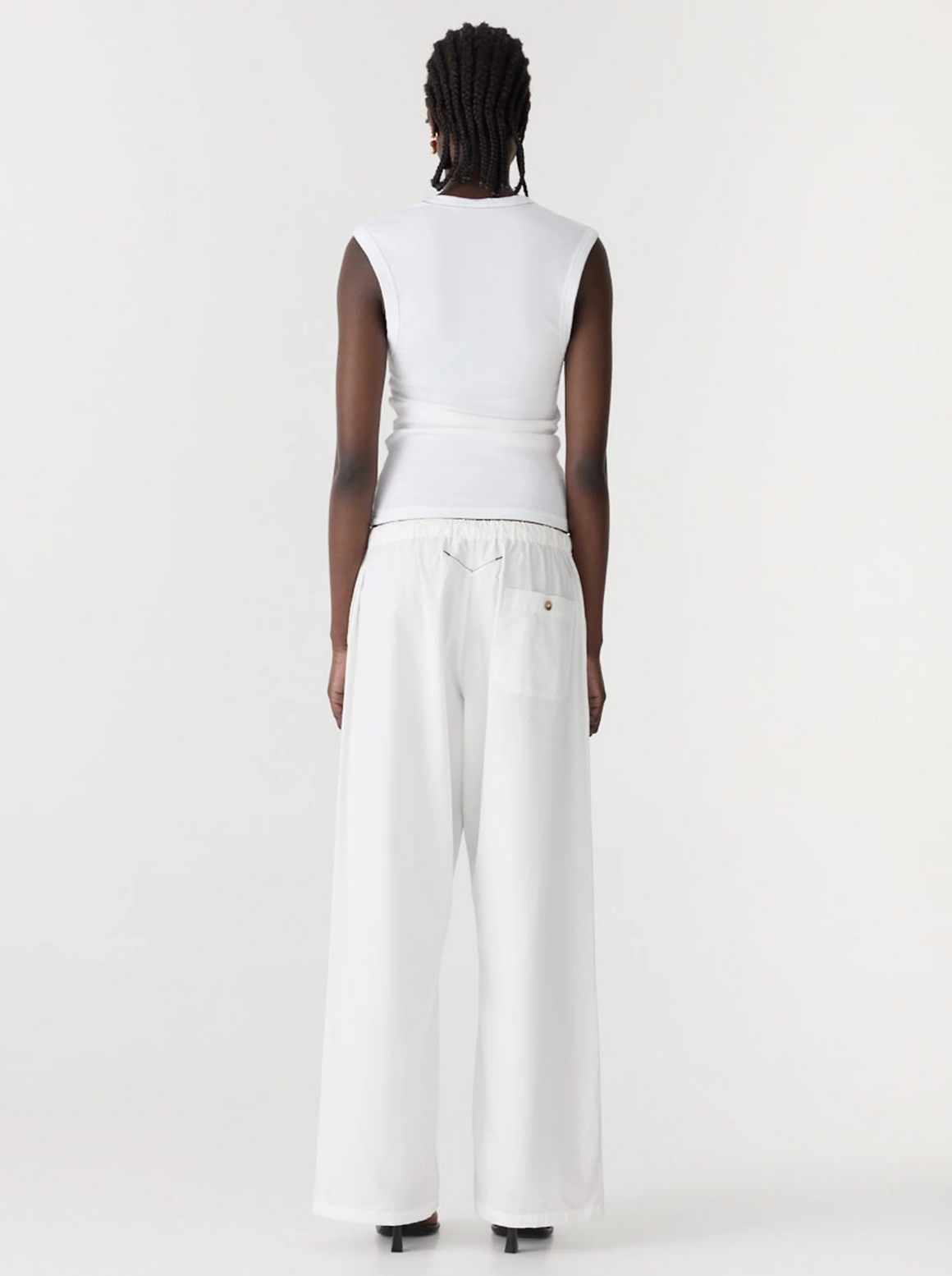 Bassike Essential Scoop Tank - White