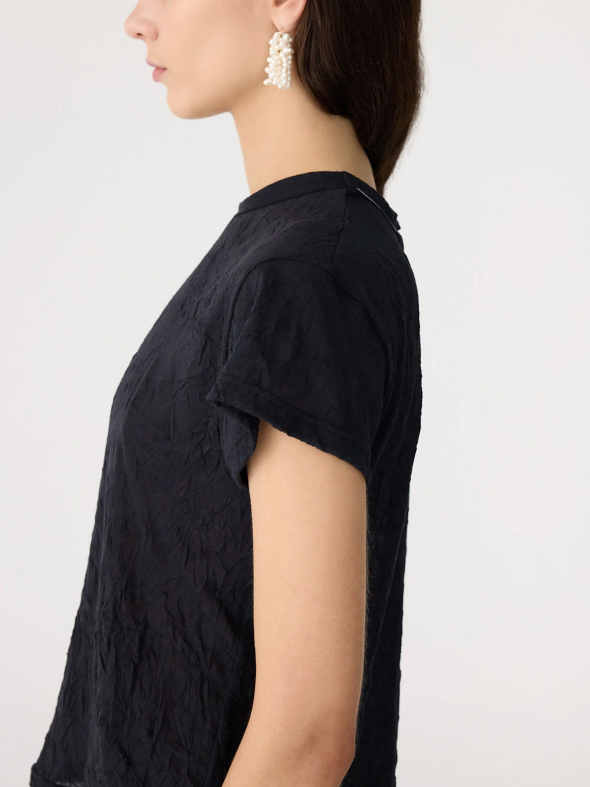 Bassike Crinkle Jersey Baby T-Shirt - Black