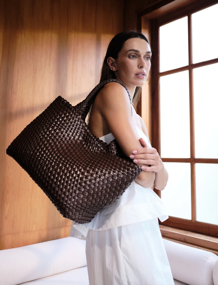 La Tribe Woven Tote Bag - Brown