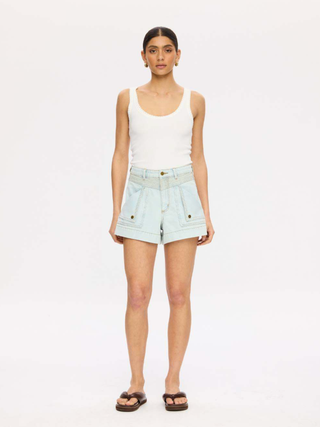 Kivari Celene Denim Short - Stonewash Blue