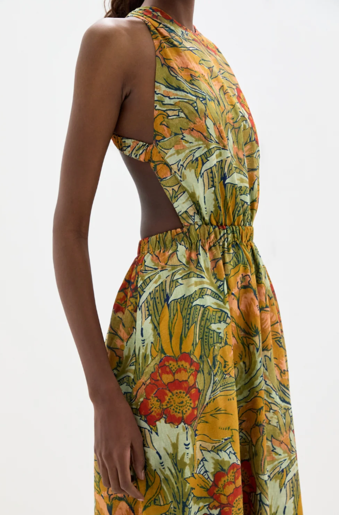 SIR. Eliana Cross Back Maxi Dress - Aliera Floral Blush