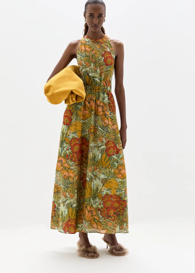 SIR. Eliana Cross Back Maxi Dress - Aliera Floral Blush
