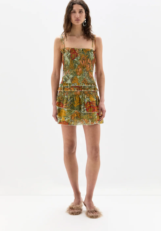 SIR. Eliana Ruffled Mini Dress - Aliera Floral Mint