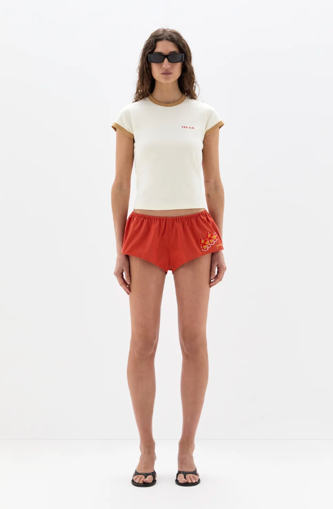 SIR. Yes SIR. Fitted Tee - Ivory Yellow
