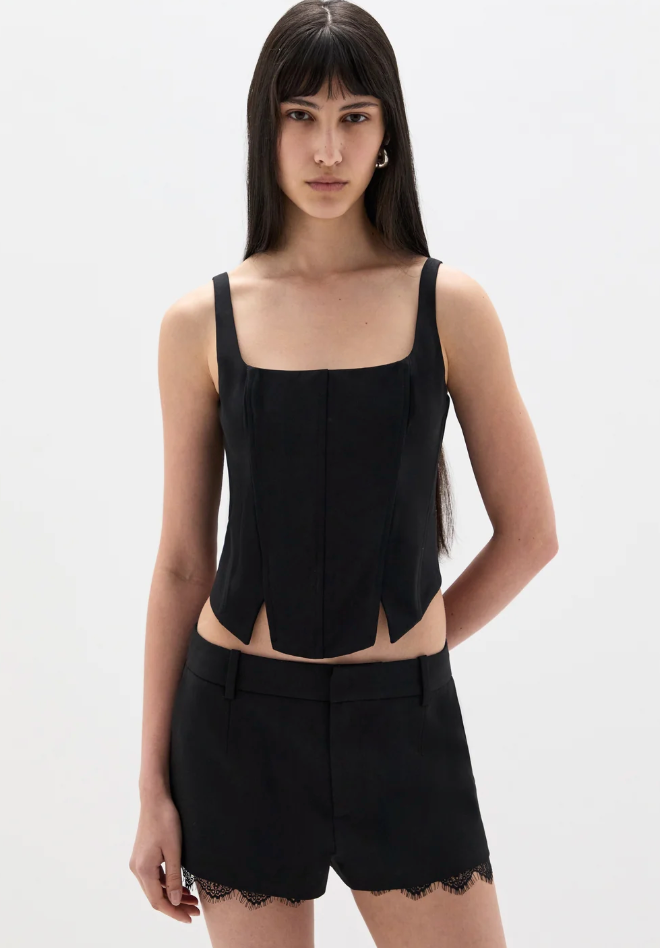 SIR. Miller Lace Mini Short - Black