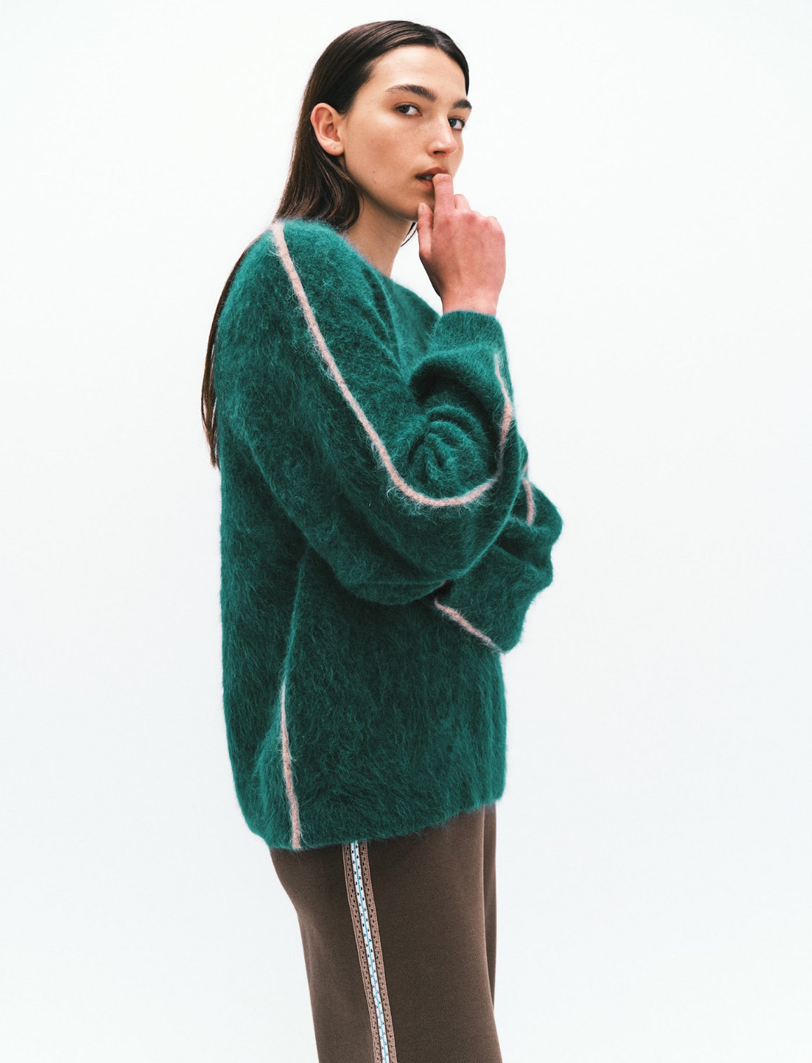 Nagnata Brushed Alpaca Sweater - Kelp