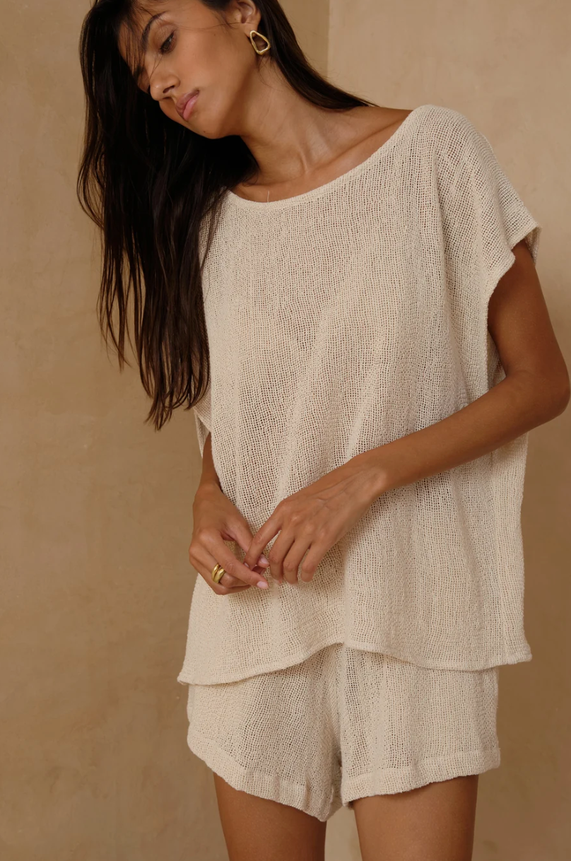 Lilya Seychelles Mesh Tank - Natural
