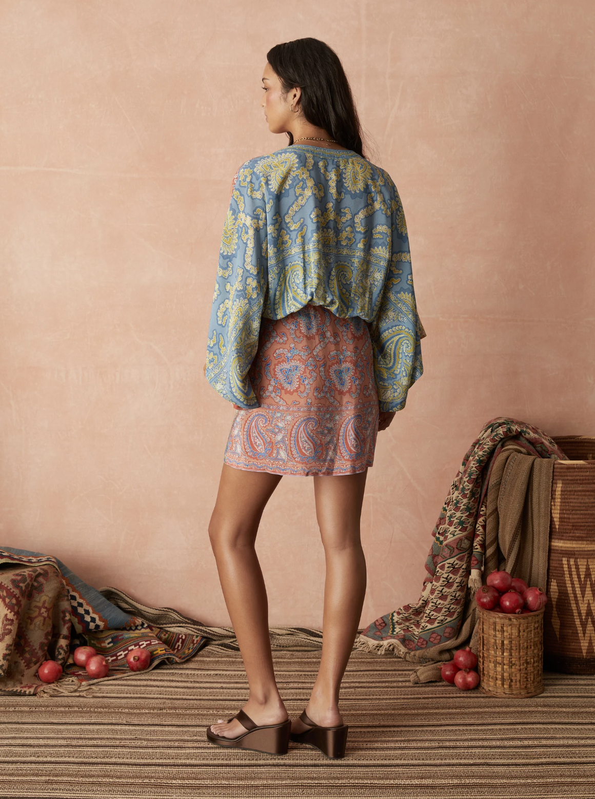 Boteh Caravane Silk Robe Dress - Mesa Patchwork