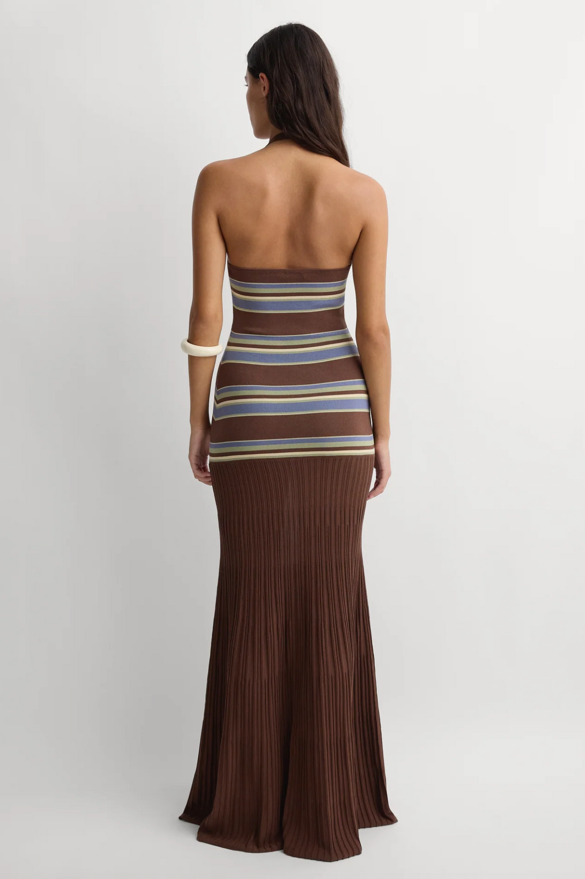 Faithful The Brand Camile Maxi Dress - La Palma Stripe Carob
