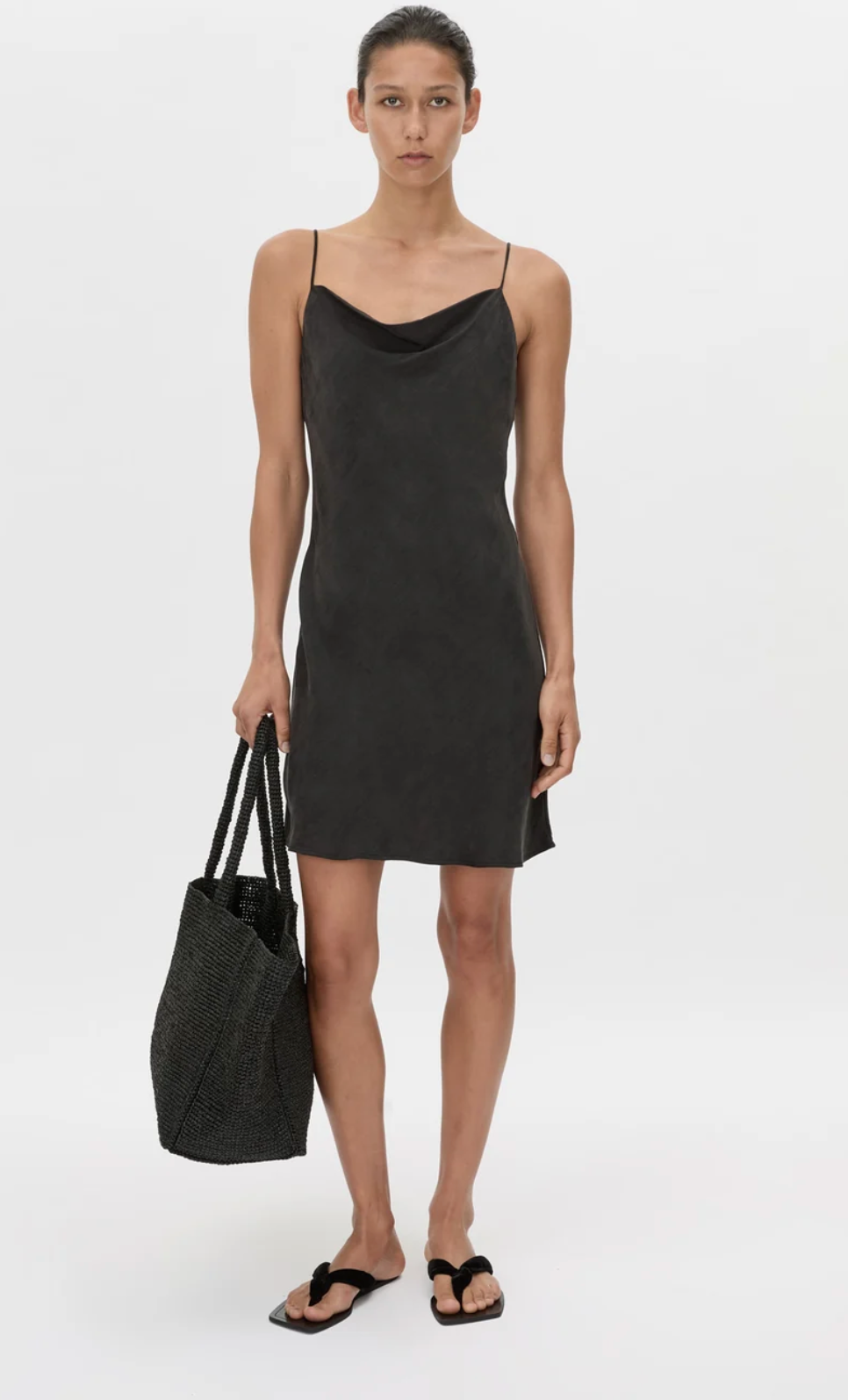 Camilla and Marc Allegro Satin Bias Mini Dress - Washed Black