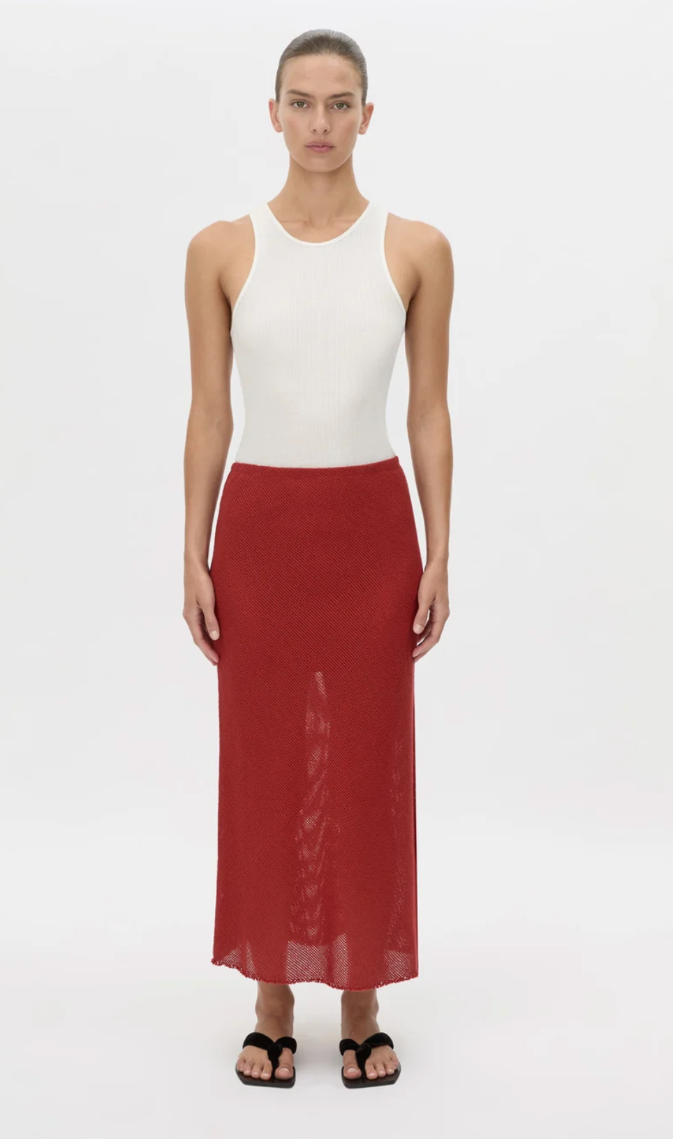 Camilla and Marc Viele Textured Bias Skirt - Burnt Red