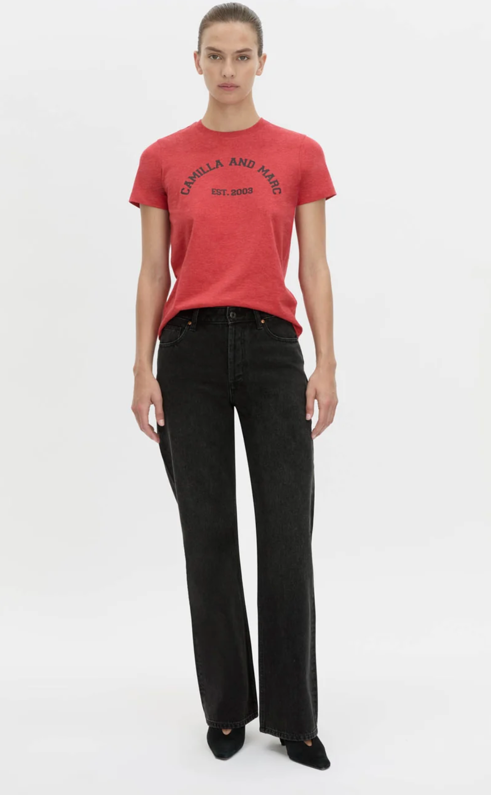 Camilla and Marc Sparrow Gphic Neat Fit Tee - Red/Black